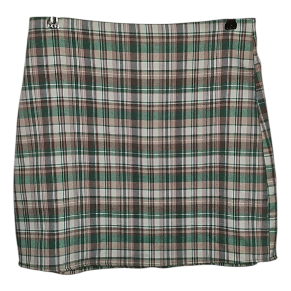 Zara Mini Skirt Women's Green Plaid Size Small - Picture 1 of 6